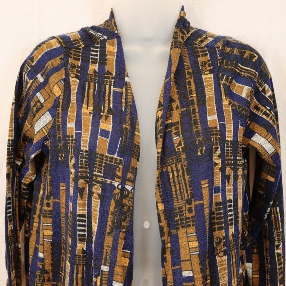 LuLaRoe Geometric Print Joy Long Line Cardigan Medium Cozy Oversized Sweater - Picture 4 of 13